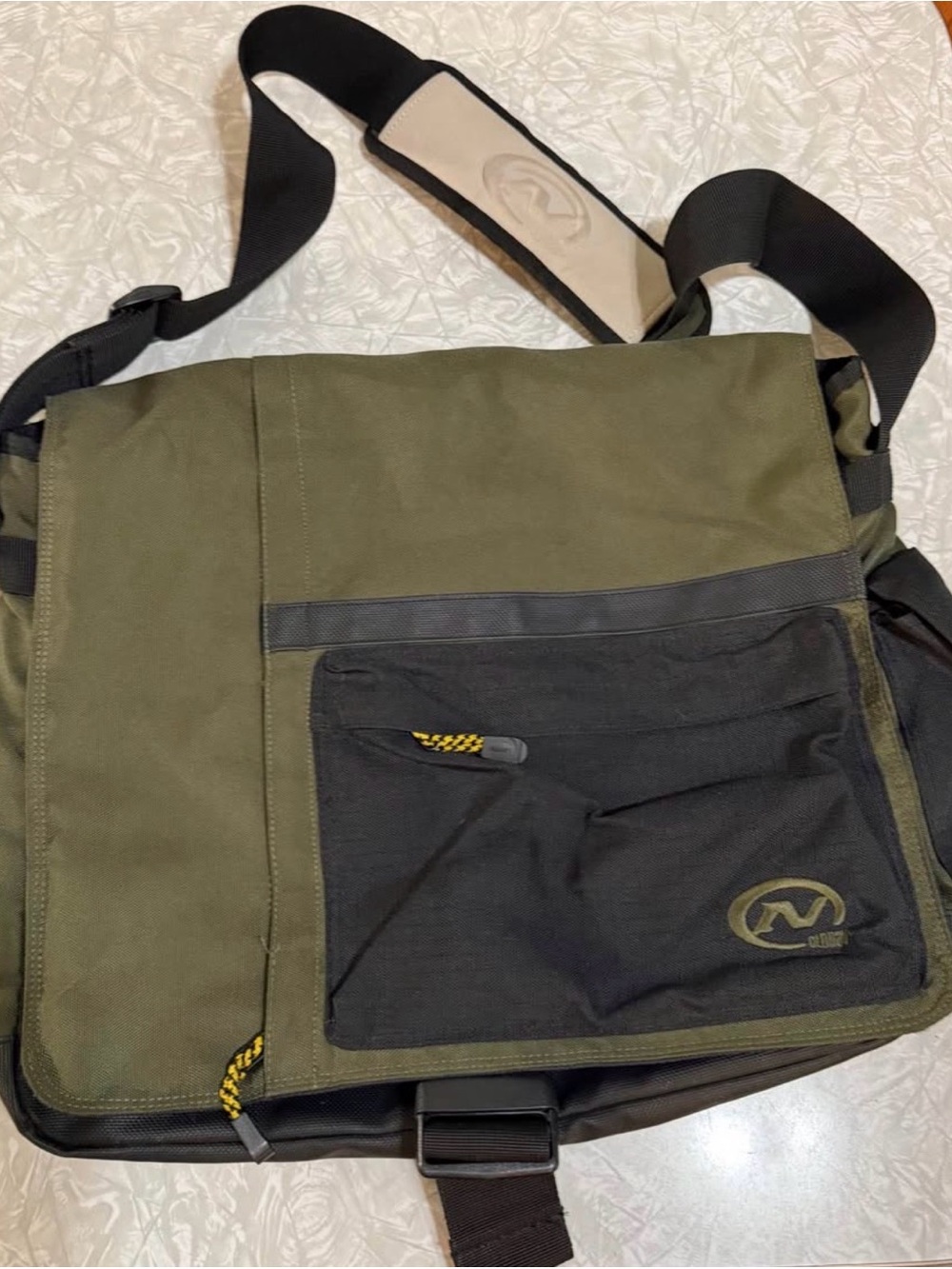 Olive Green and Black Messenger Bag Old Navy